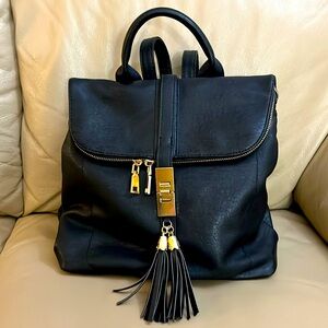 Miztique Faux Leather Black Women’s Backpack